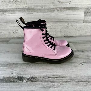 Dr. Martens Girls Classic 1460J Boots Side Zip & Lace Up Closure Size 1 US